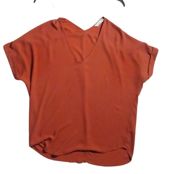 V-Neck High Low Oversized Blouse NEW Mauve Sophisticated Top by Lush NWOT - Picture 3 of 10